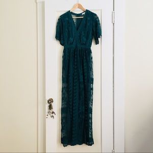 Socialite maxi dress emerald color